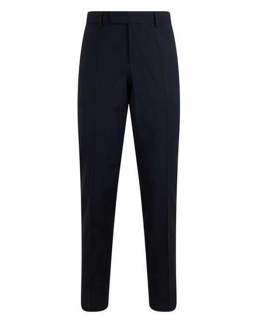 Boss Blue High-Waist Straight-Leg Trousers for men