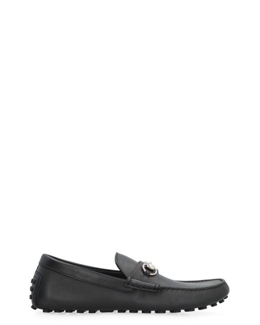 Gucci Black Leather Loafers for men