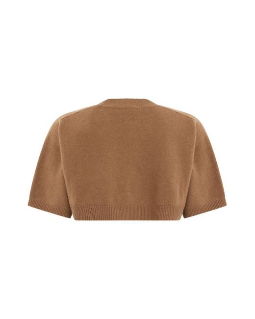 Elisabetta Franchi Brown Cropped Sweater