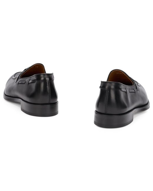 Doucal's Black Leather Loafer for men