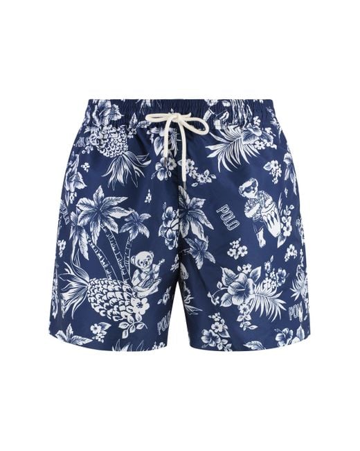 Shorts da mare in nylon di Polo Ralph Lauren in Blue da Uomo