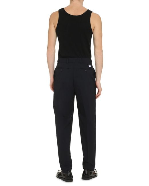 Department 5 Blue E-Motion Wool Blend Trousers