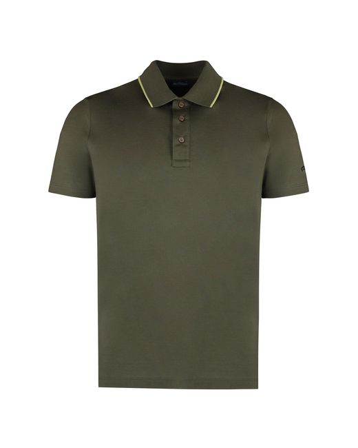 Paul & Shark Green Solid Shirt Collar Polo for men