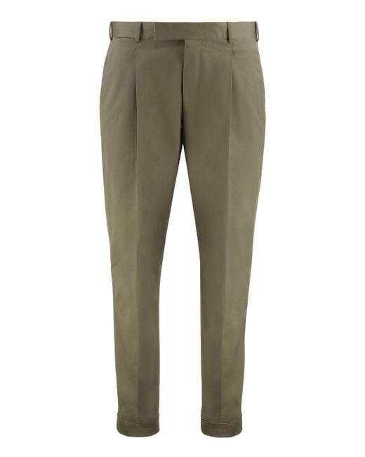 PT01 Green Edge Stretch Cotton Trousers for men