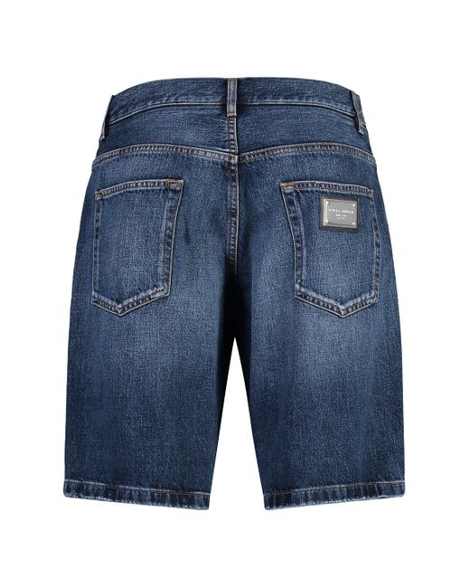 Shorts in denim di Dolce & Gabbana in Blue da Uomo