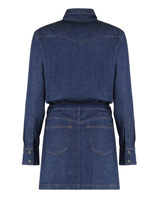 A.P.C. Blue Mini Denim Dress
