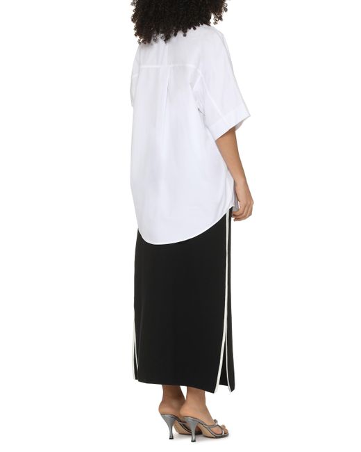 Calvin Klein White Short Sleeve Cotton Blend Shirt