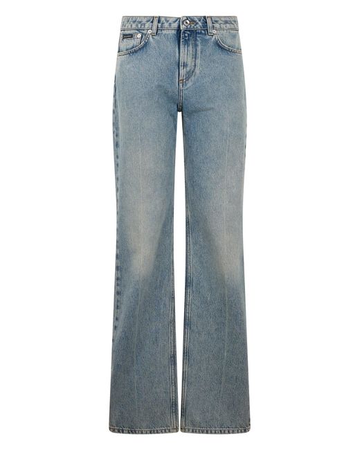 Dolce & Gabbana Blue High Waisted Flared Jeans