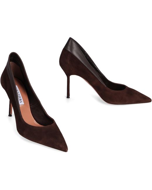 Aquazzura Brown Décolleté Suede Glove