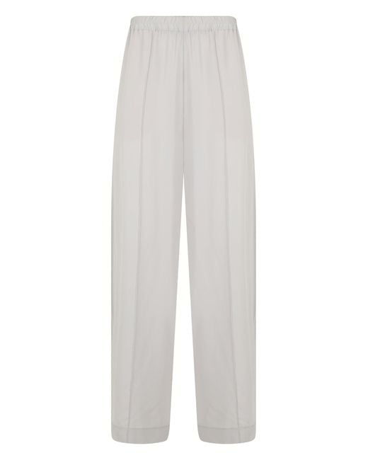 Fabiana Filippi White Wide High-Waisted Pants