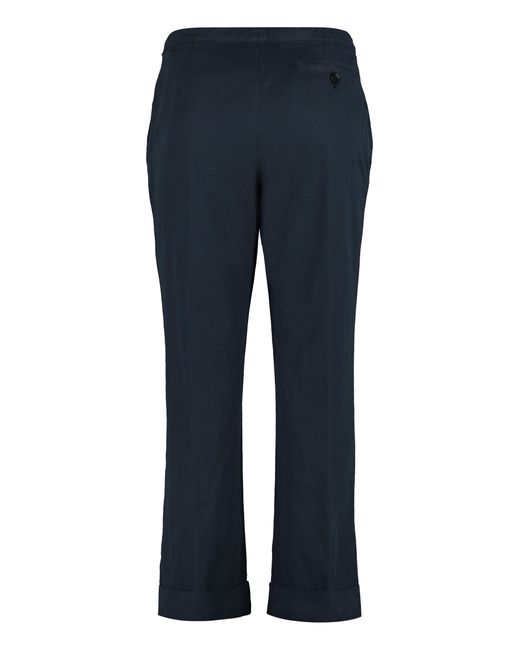 Aspesi Blue Cotton-Linen Trousers
