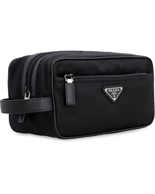 Beauty case in nylon di Prada in Black da Uomo