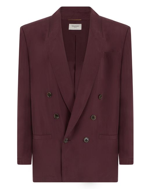 Saint Laurent Purple Double-Breasted Blazer