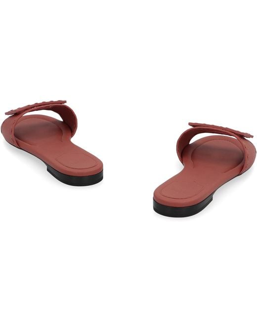 Fendi Pink Baguette Slides