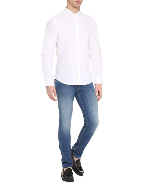 Gant White Button-down Collar Cotton Shirt for men