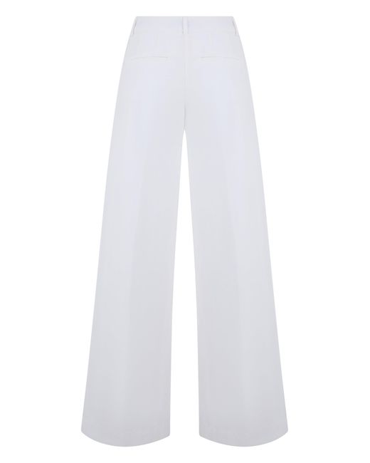 Peserico White Loose Cotton Pants
