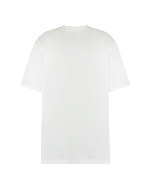 Burberry White Cotton Crew-Neck T-Shirt