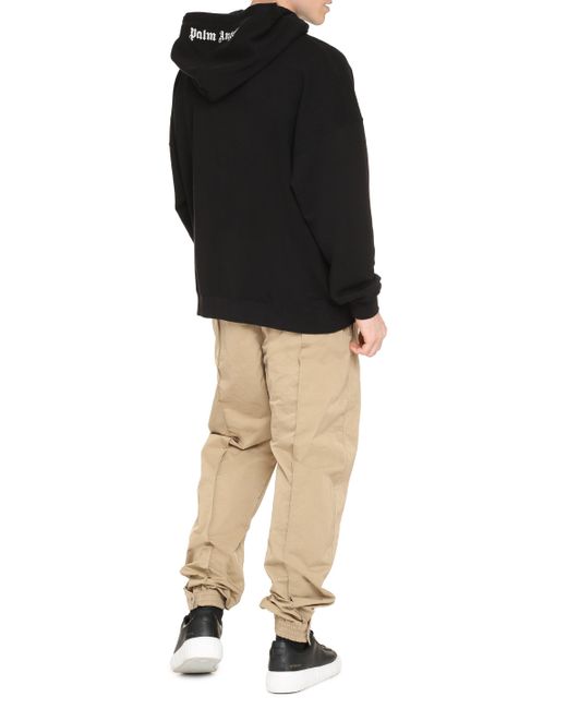 Palm Angels Black Classic Logo Emb Hoodie, Long Sleeves, 100% Cotton, Size: Medium for men