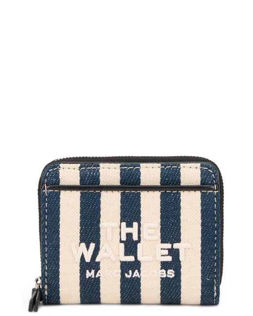 Marc Jacobs Blue Compact Wallet The Stripe