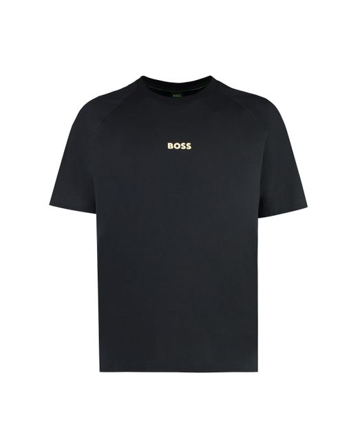 Boss Black Cotton Crew-neck T-shirt for men