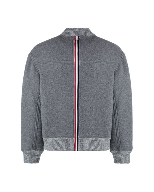 Thom Browne Gray Wool Bomber Jacket for men