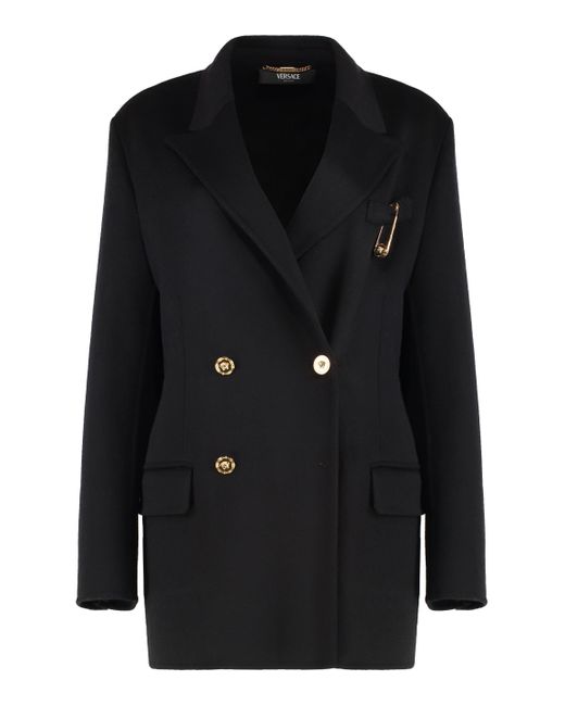 Versace Black Double-Breasted Coat