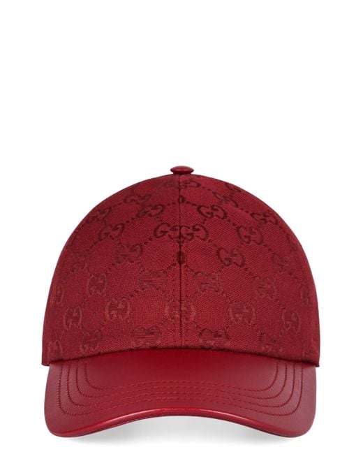 Gucci Red Gg Baseball Cap for men