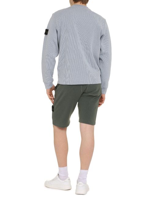 Stone Island Gray Cotton Blend Crew-Neck Sweater for men