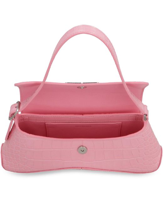 Balenciaga Pink Xx Small Flap Bag Crocodile Embossed