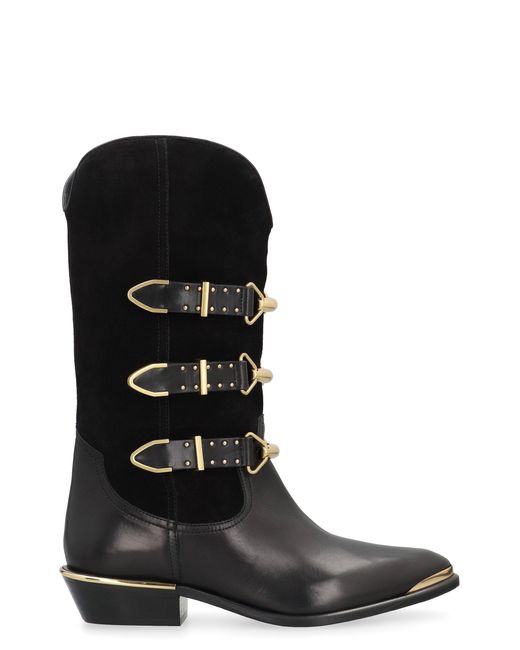 Isabel Marant Black Cowboy Boots 'Mexia'