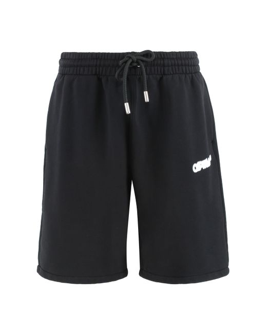 Bermuda in cotone di Off-White c/o Virgil Abloh in Black da Uomo