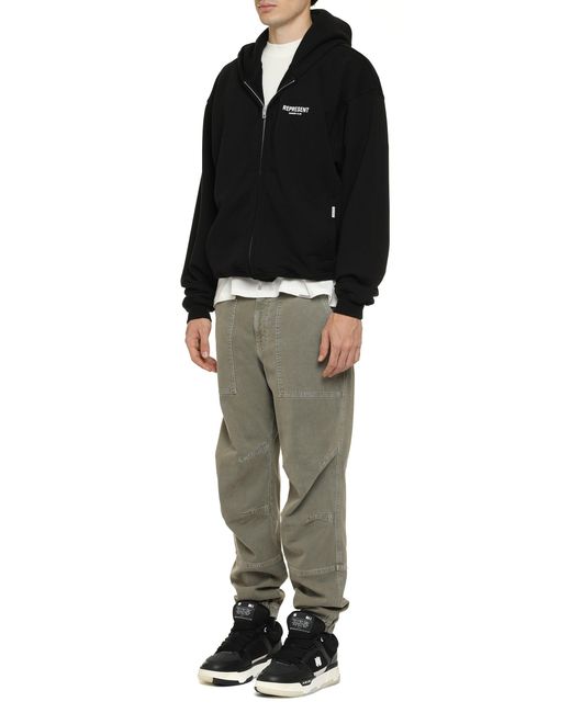 Represent Black Zipper Hoodie for men