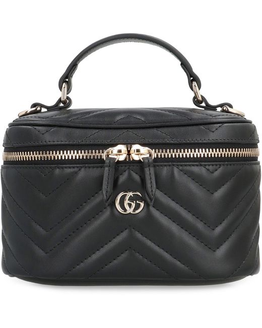 Gucci Black Gg Marmont Leather Mini Handbag