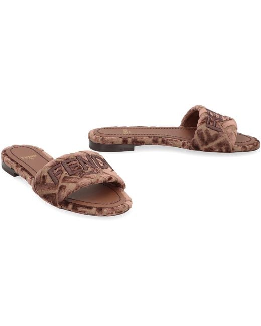 Fendi Brown Sunshine Slides