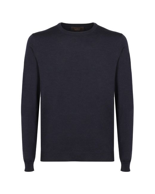 Slowear Blue Fine Knit Pullover for men