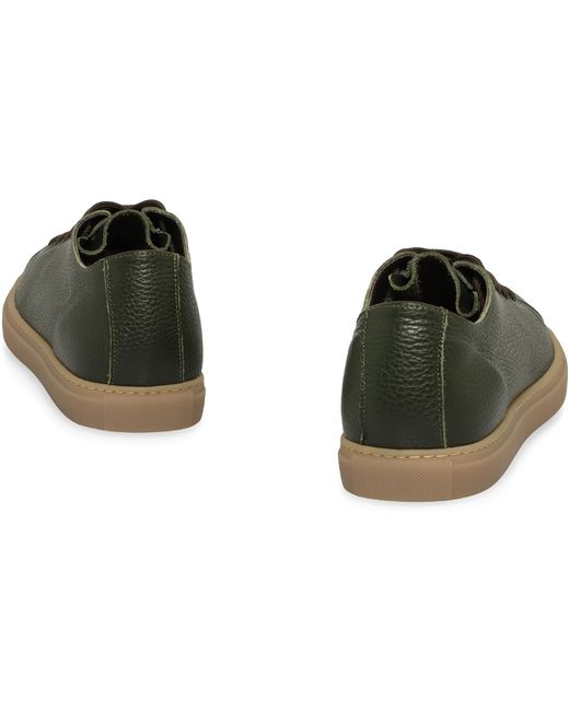 Slowear Green Sneakers Made Of Hammered Calfskin for men