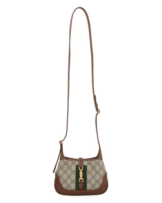 Gucci Natural Mini Hobo Handbag With Leather Trim