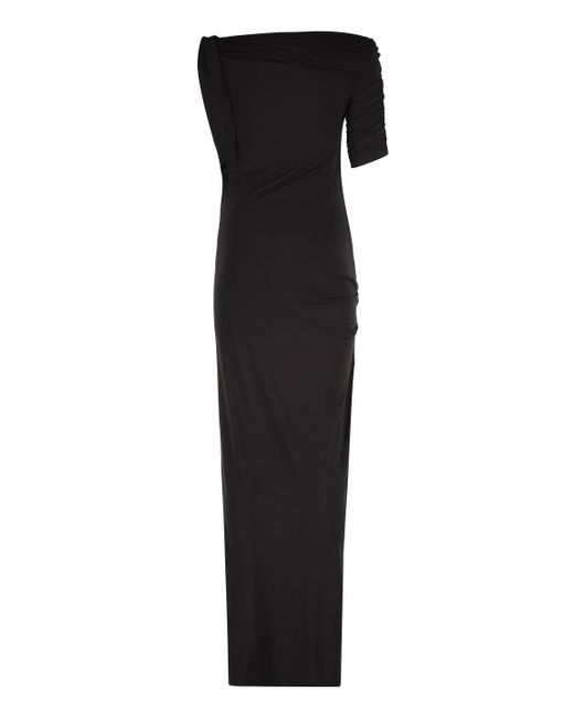 Jacquemus Black Drapeado Draped Dress