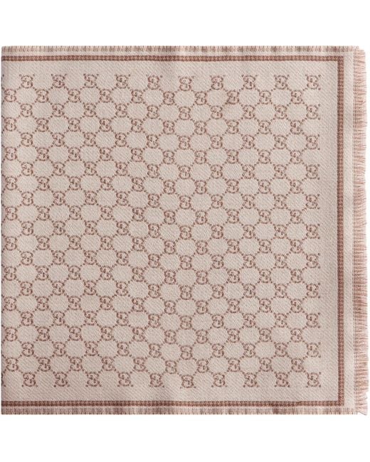 Gucci Pink Wool Scarf Gg