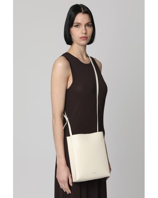 Calvin Klein Natural Leather Crossbody Bag