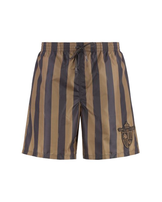 Shorts da mare in nylon di Fendi in Gray da Uomo