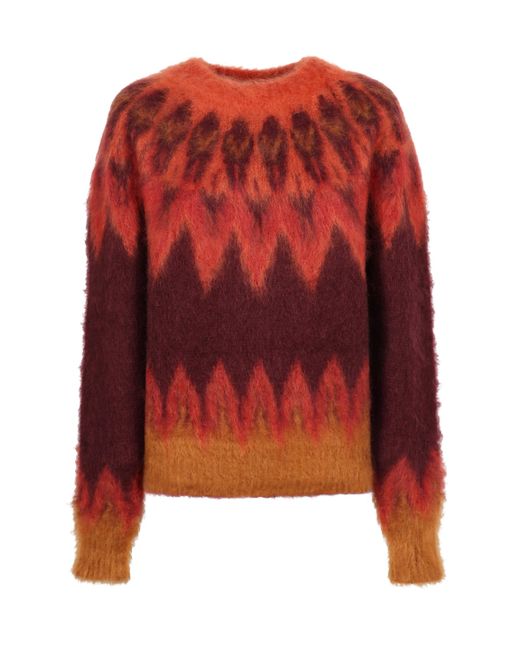 Isabel Marant Red Patterned Sweater