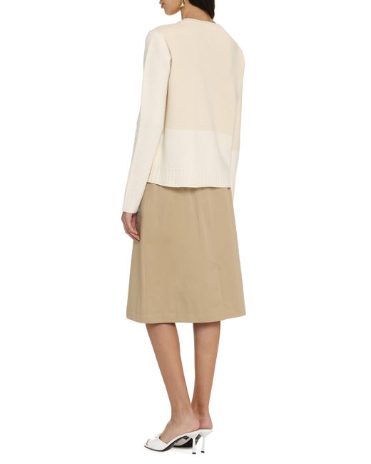 Jil Sander Natural Crew-Neck Wool Sweater