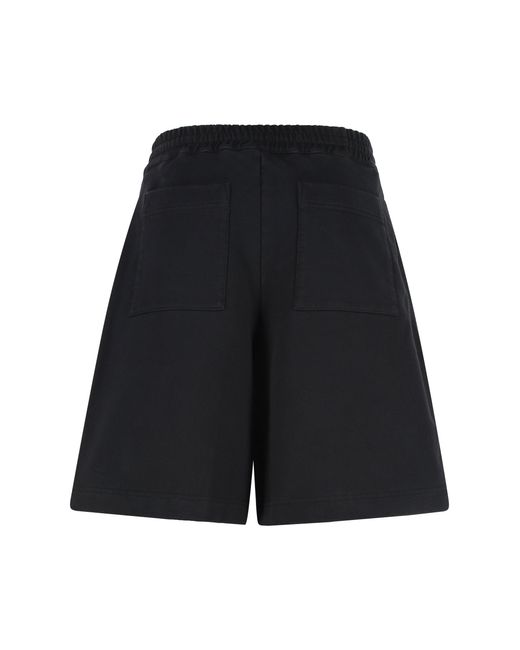 McQueen Black Logo Embroidered Drawstring Shorts for men