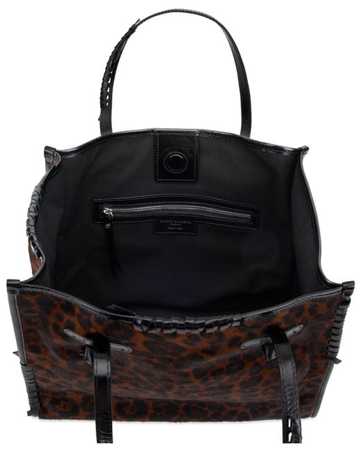Gianni Chiarini Black Animal Print Tote Bag