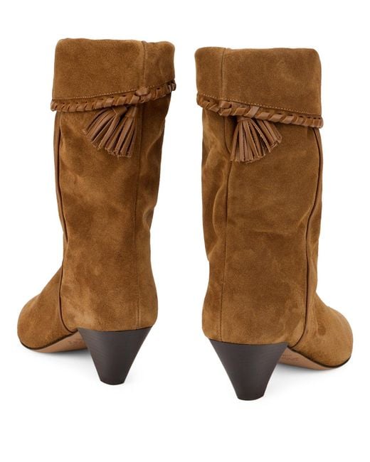Isabel Marant Brown Suede Boots With Cone Heel