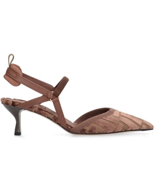 Fendi White Colibrì Lite Pointy-Toe Slingbacks