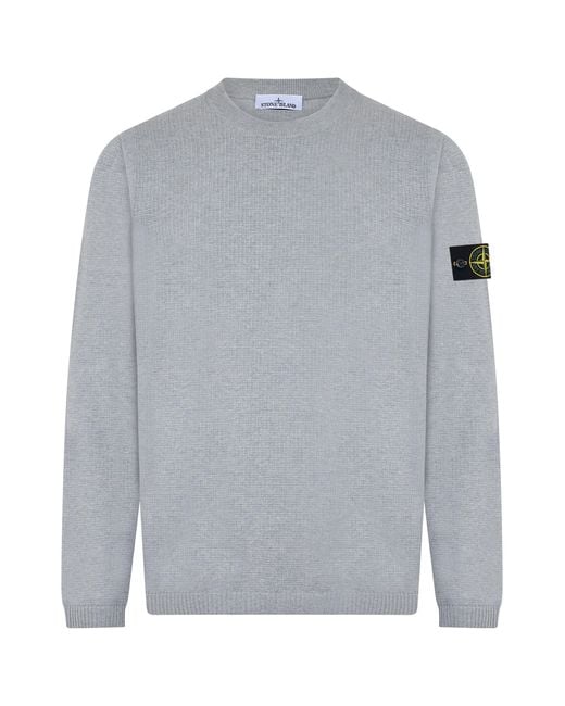 Stone Island Gray Crew Neck Sweater for men
