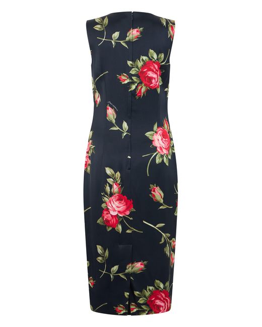 Dolce & Gabbana Black Floral Midi Dress