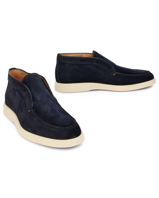 Santoni Blue Slip-Ons Without Laces for men
